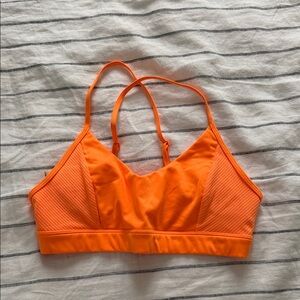 ALO Yoga Neon Orange Strappy Sports Bralette